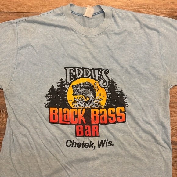 Vintage Other - Vintage 80s Light Blue Fishing True Vintage T Shirt